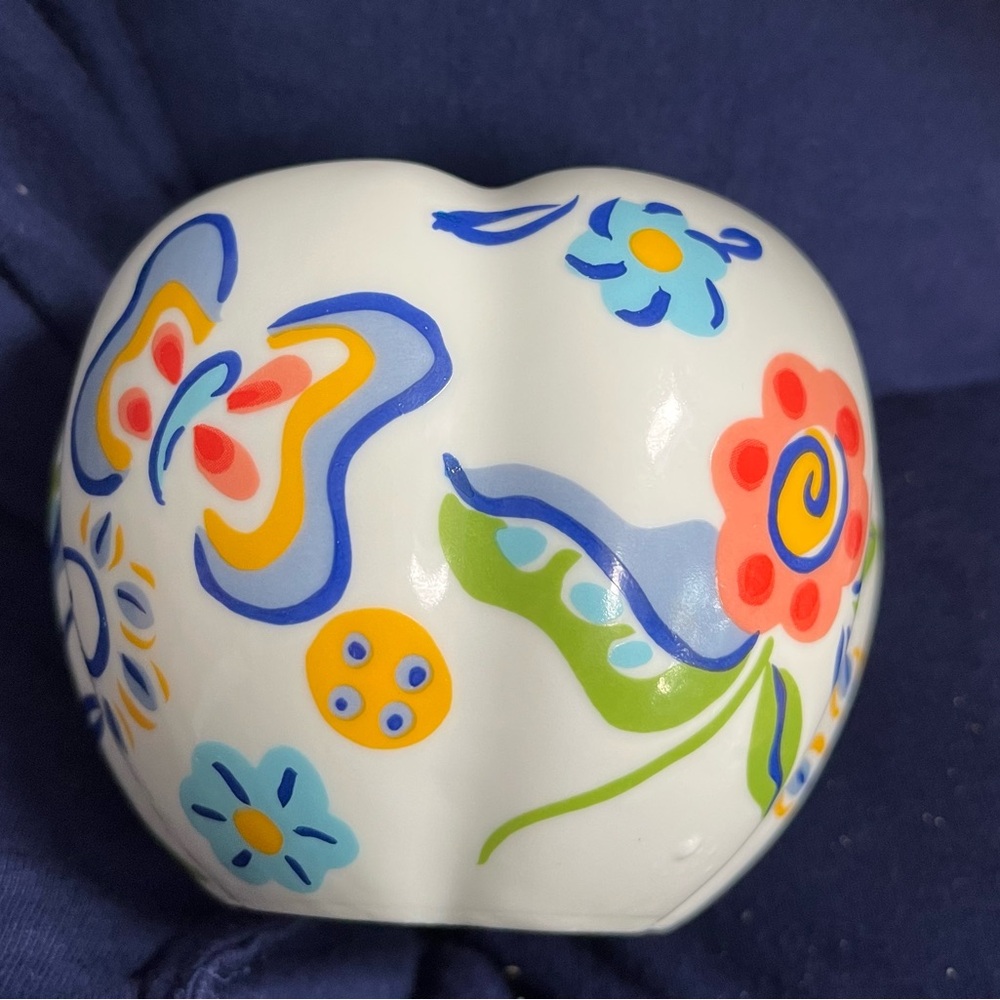 Elizabeth Arden White Ceramic with Colorful Floral Design